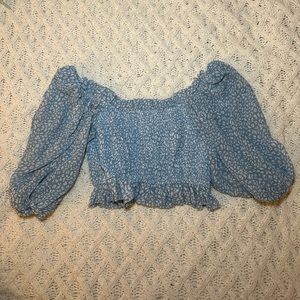 Hello Molly blue crop top